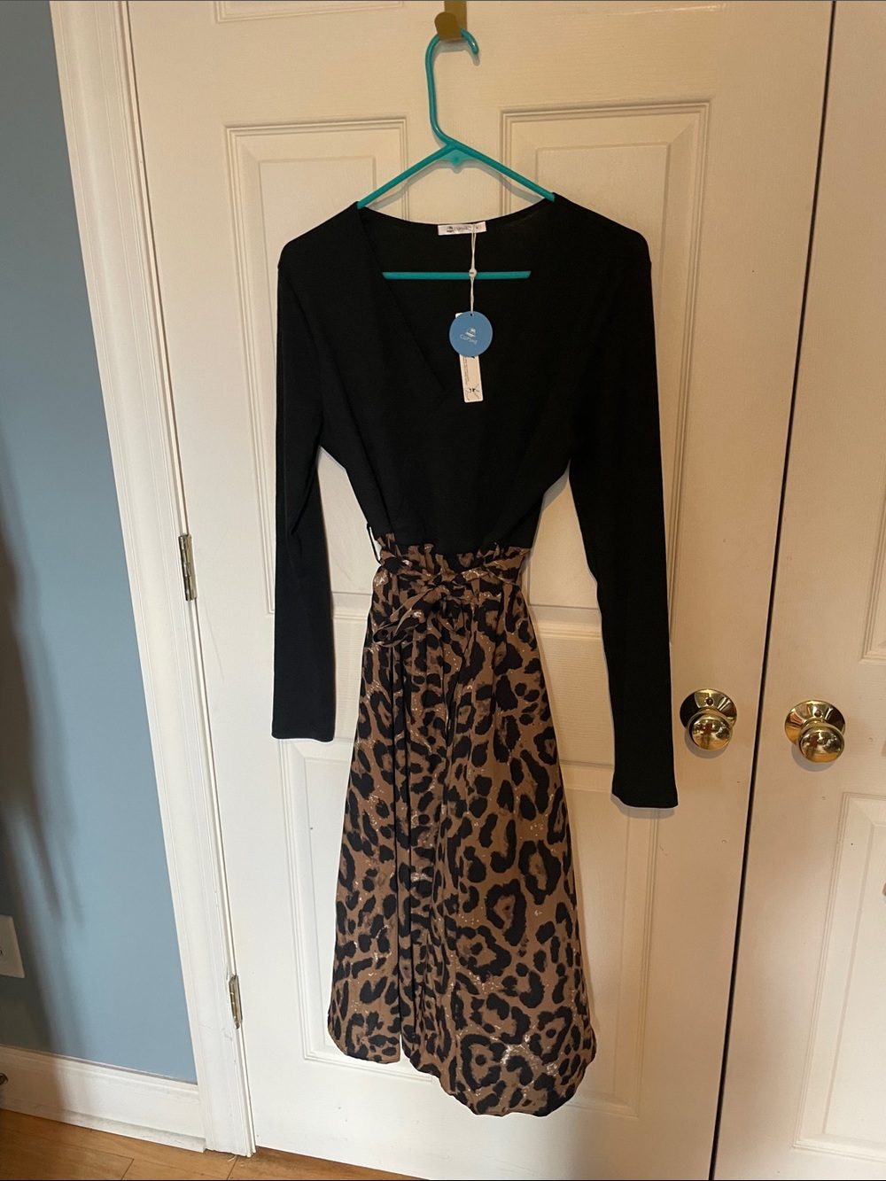 Cupshe Elaina belted print midi dress size medium new with tags